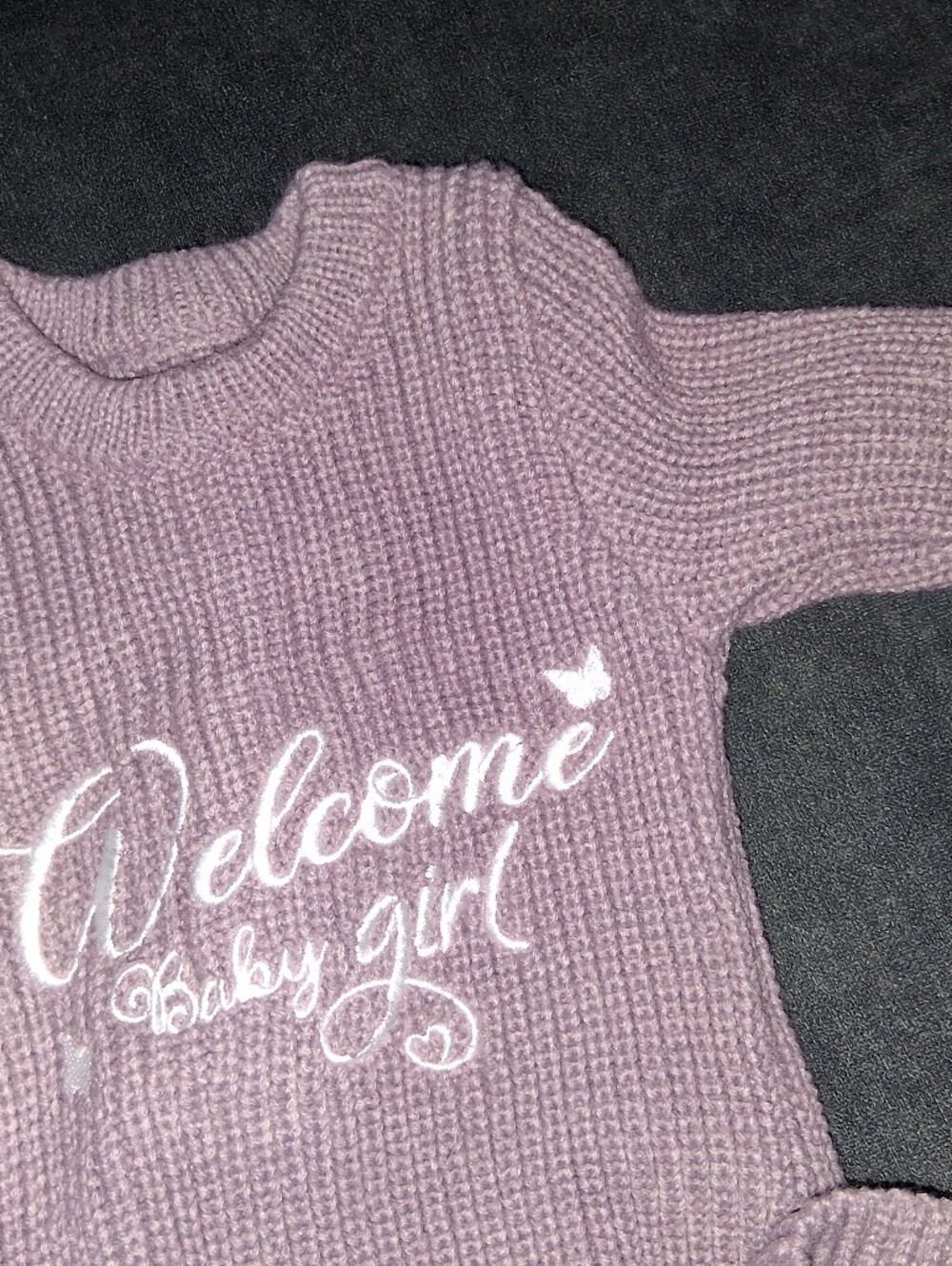 Marshalls Lavender Knit Baby Sweater
